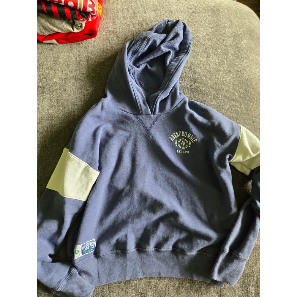 Abercrombie Kids Blue Colorblock Pullover Hoodie Sweatshirt Size 9/10